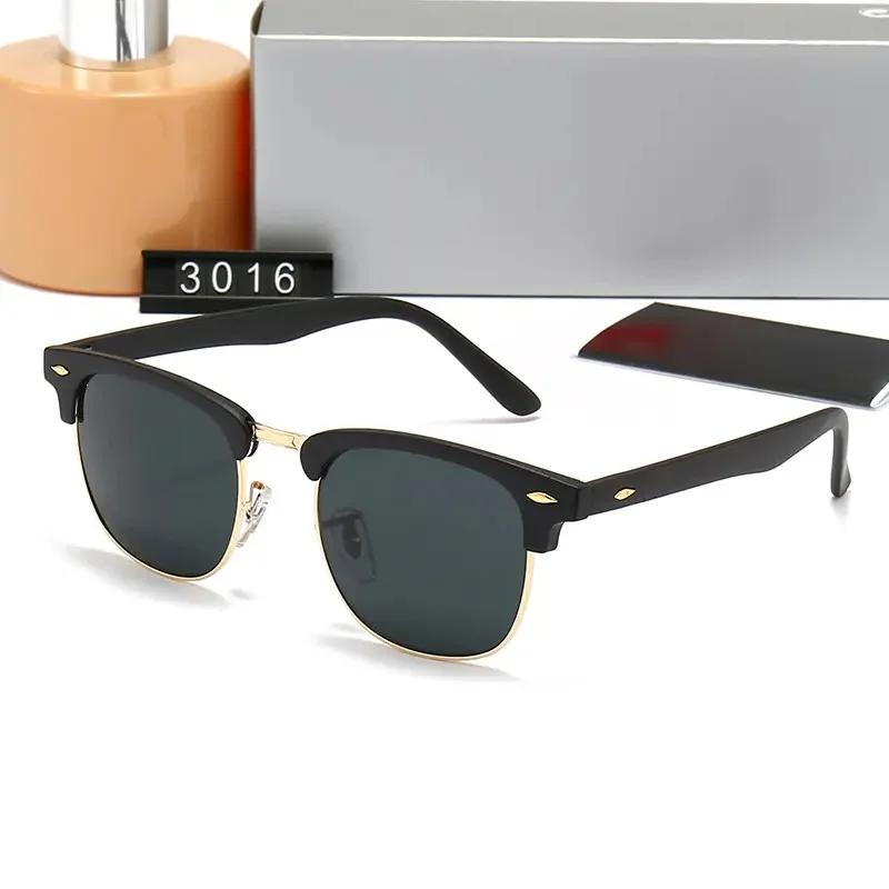 New glass sunglasses Liuding fashion trend casual sunglasses vacation polarized semi rimless sunglasses men