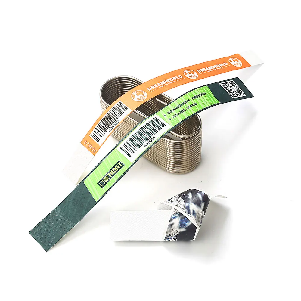Cheap custom Printable rfid wristband & Disposable waterproof Wristbands and tamperproof RFID Paper Wristbands