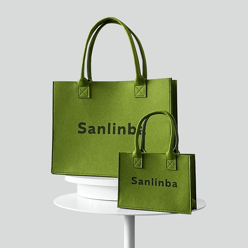 Wholesale cheap price felt storage bag custom printing felt shopping bags for grocery