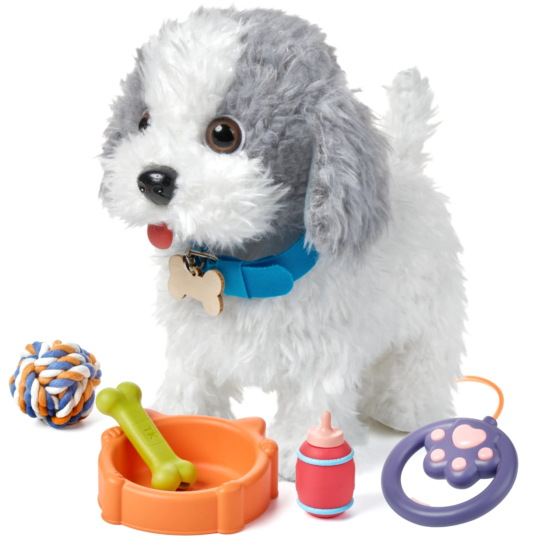 Tumama Kids Electric Musical Singing Interactive Puppy Toy Set Remote Control Puppy Pet With Leash Walk Bark Stuffed Dog Toys