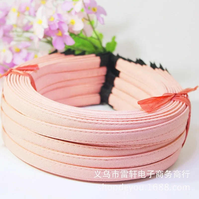 Wholesale DIY Headdress Accessories 10MM Chiffon Wrap Hair Band Korean Pure Color Beaded Hair Band Color Hair Band