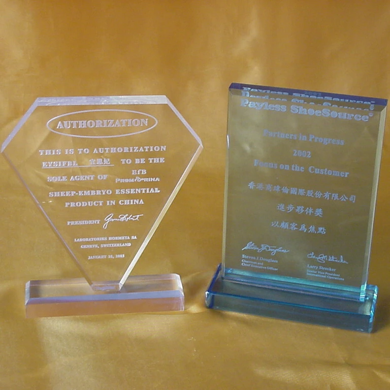 
desktop acrylic display stand medal with led light 