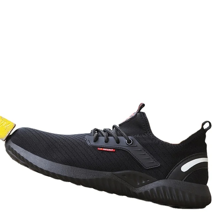 Hot Selling Industrial Protective Breathable Work Boot Casual Trainers Steel Toe  Safety Shoes for Men Case Black Auto Mesh