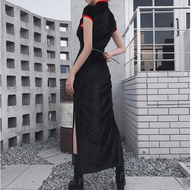 sexy Chinese dresses Chinese red qipao oriental styled dresses satin Chinese style modern cheongsam