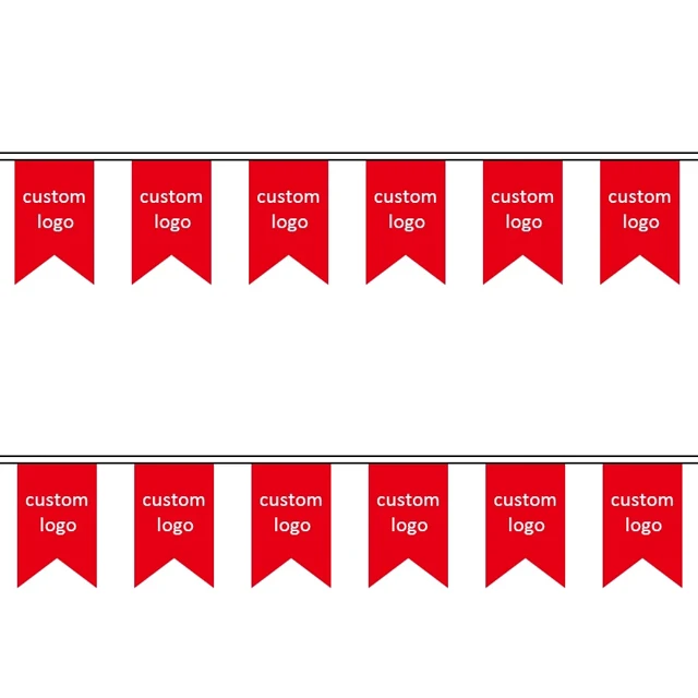 Custom printing PVC vinyl polyester pennant bunting string flag
