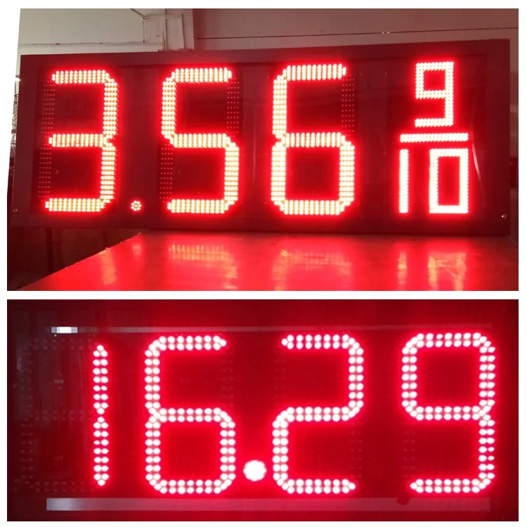 Pylon Sign For Station Red Gas Price Led Display
