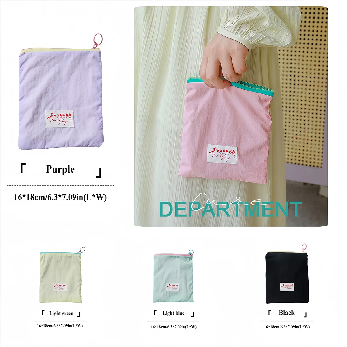 Small Eco Friendly Custom Cotton Blank Zipper Pouch Make Up Bags Plain Cotton Canvas Makeup Cosmetic Bag With Logo