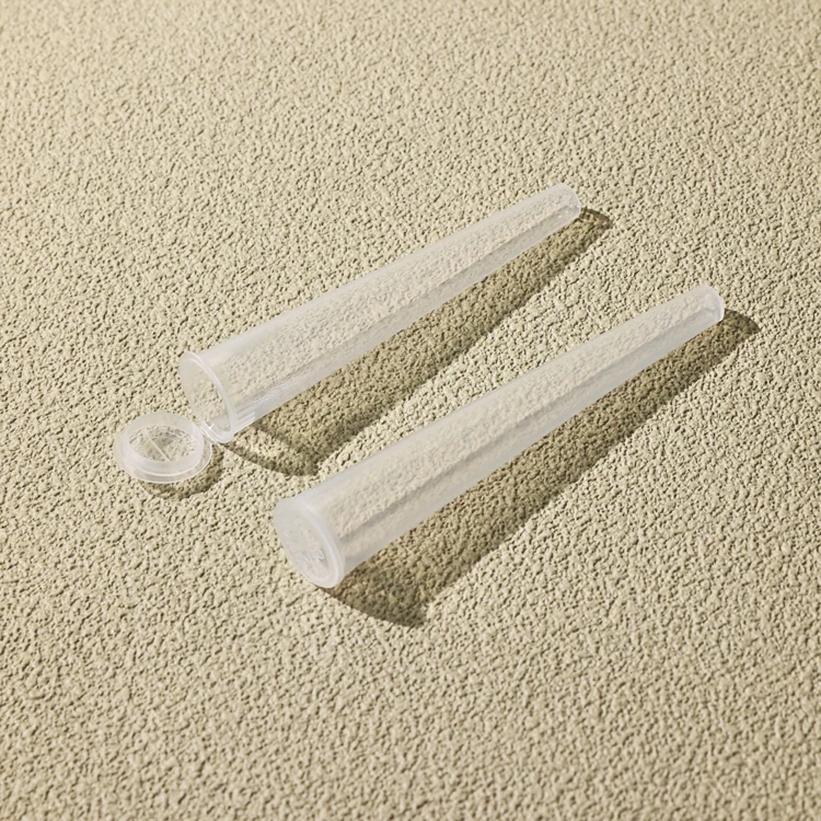 Custom Child Resistant Plastic colorful 116mm Conical Tube Display Tube Smell Proof Pop Top Rolled Tubes Packaging With Lid