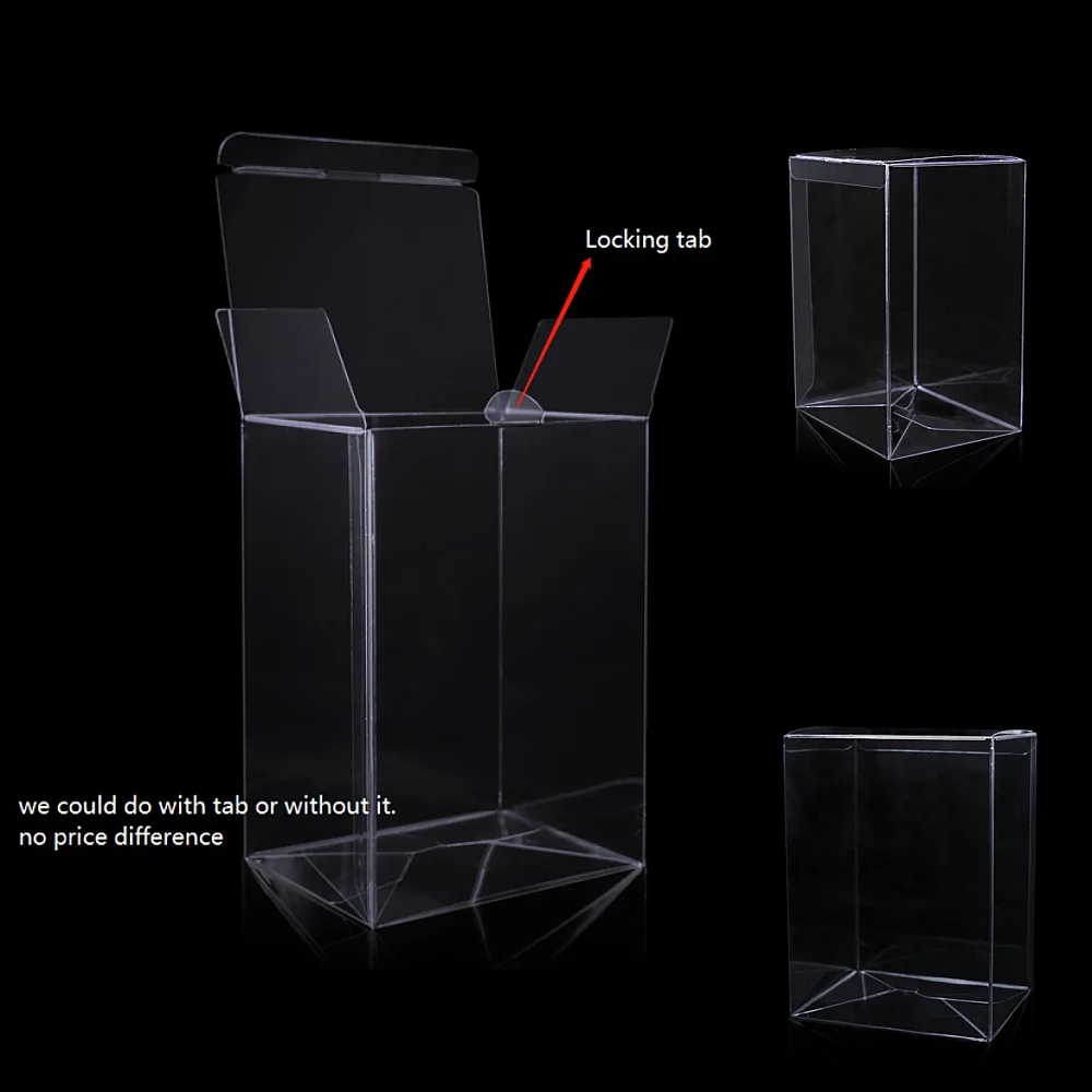 pop boxes clear custom 0.5mm clear PET Funko pop display case with soft crease line
