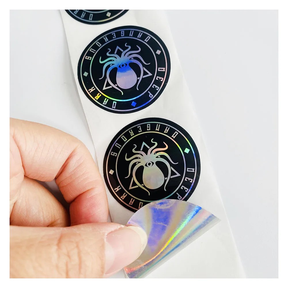 High Adhesive Vinyl PP PVC Packaging Labels Gold Waterproof Custom Stickers for Printing Holographic Roll Label Stickers