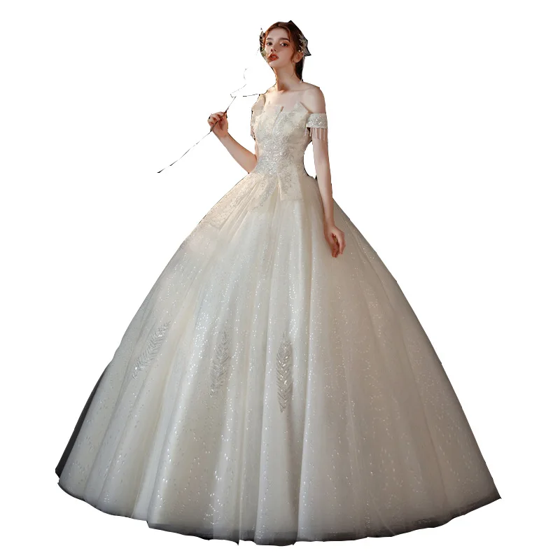 simple princess wedding dresses for bride big sizes custom women white dress for wedding flower fancy wedding dresses in dubai