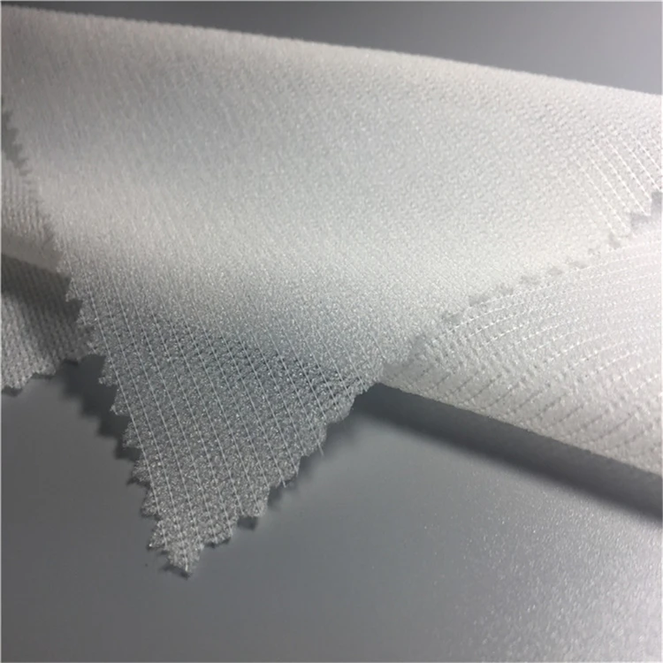 interlining company high quality 100% polyester adhesive buckram Warp knitted interlining