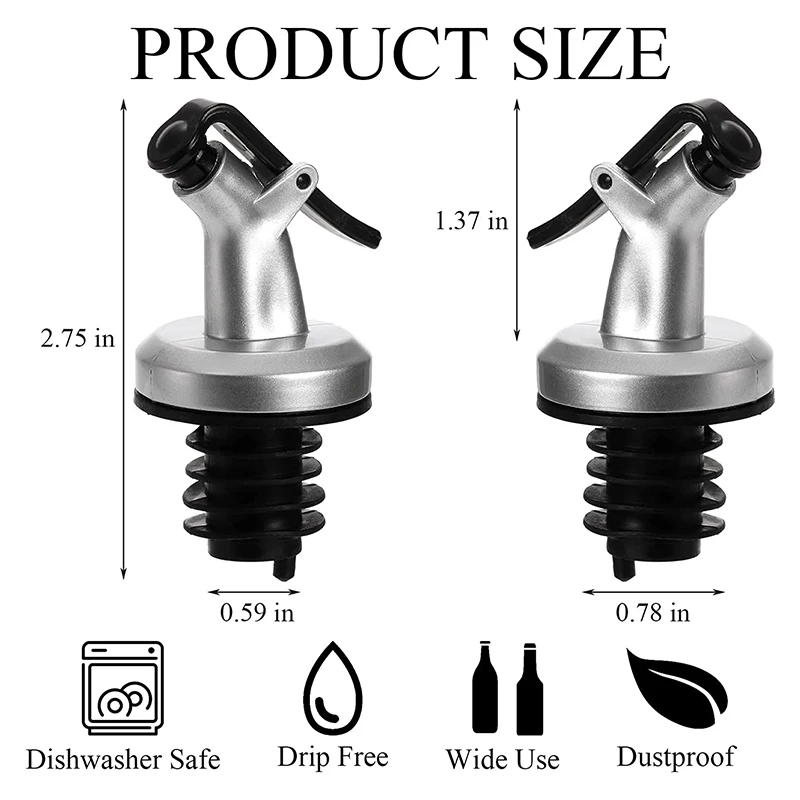 Whiskey Measured Stainless Steel Olive Liquor Price Plastic Aluminum Bottle Caps Oil Aerator Bottle Wine Pourer Spout