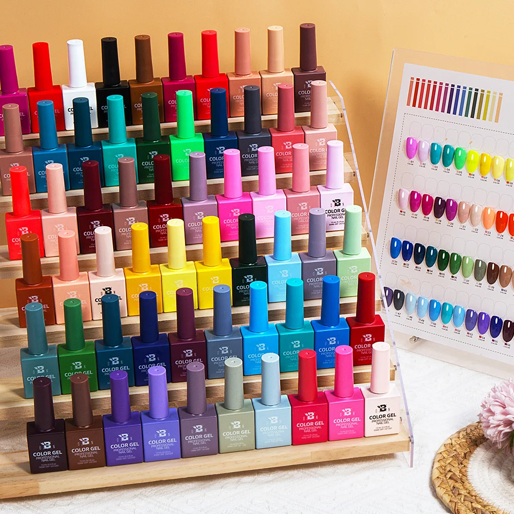 Nail Gel Supplies Custom Logo Resin Odorless Soak Off UV Gel Wholesale 60 Color Private Label Very Good Nail Gel Polish Set