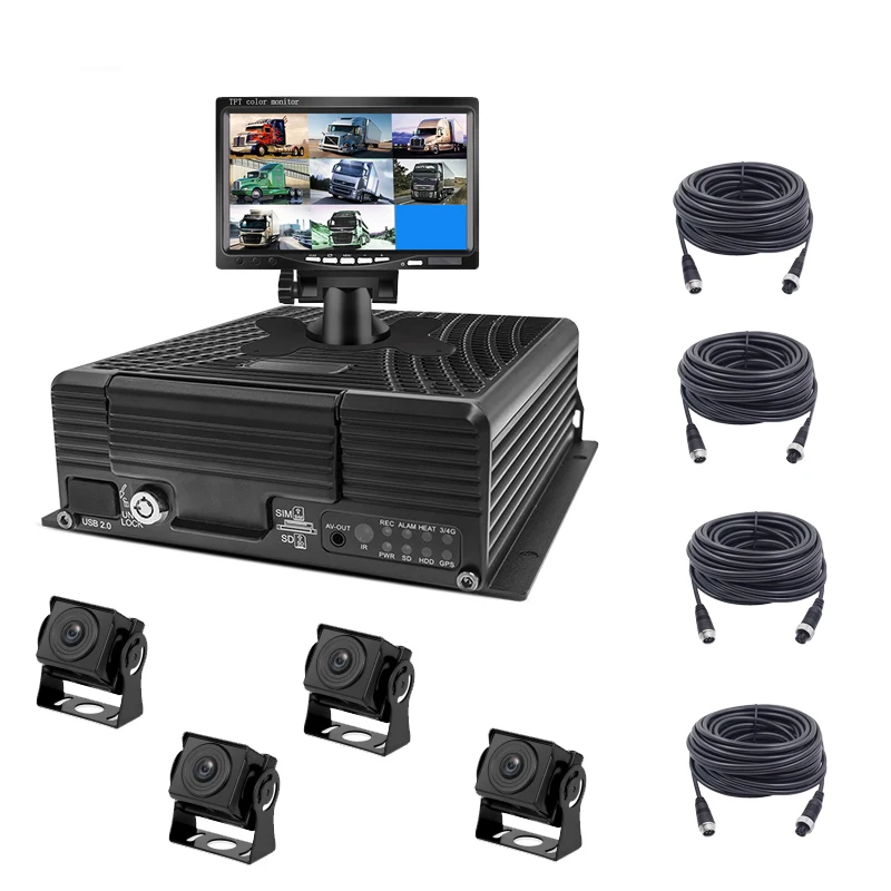 vehicle monitor AHD sd card HDD mdvr 4g vehicle truck bus recorder 4ch car dvr