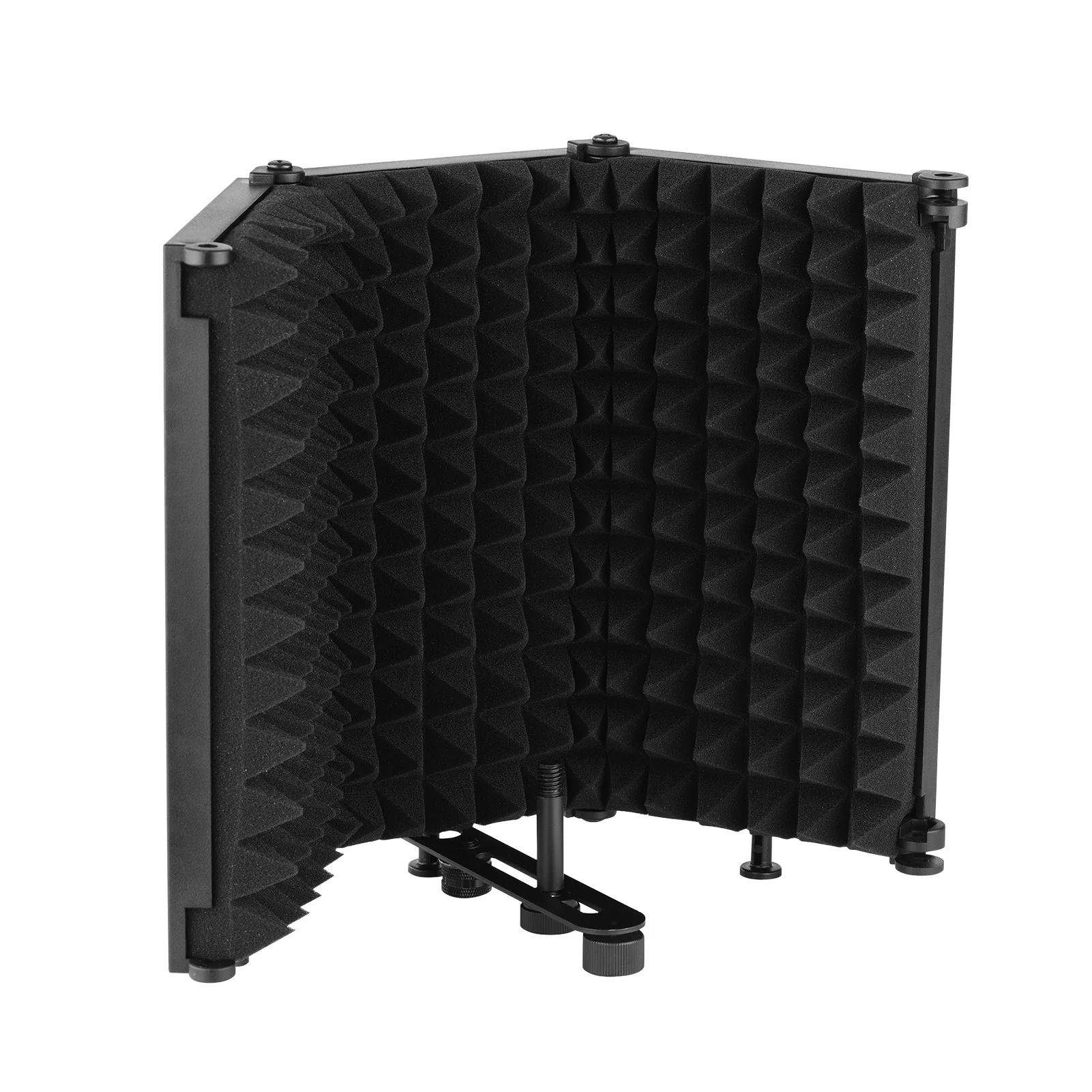 3 Panel Microphone Isolation Shield Portable Tabletop Absorbing Reflection Filter Soundproof Foam Studio