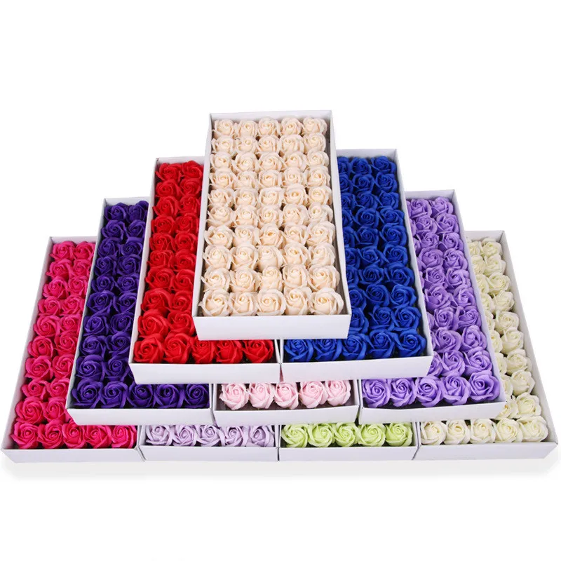 Оптовая продажа с фабрики, трехслойное мыло в подарок на день Святого Валентина, цветы розы