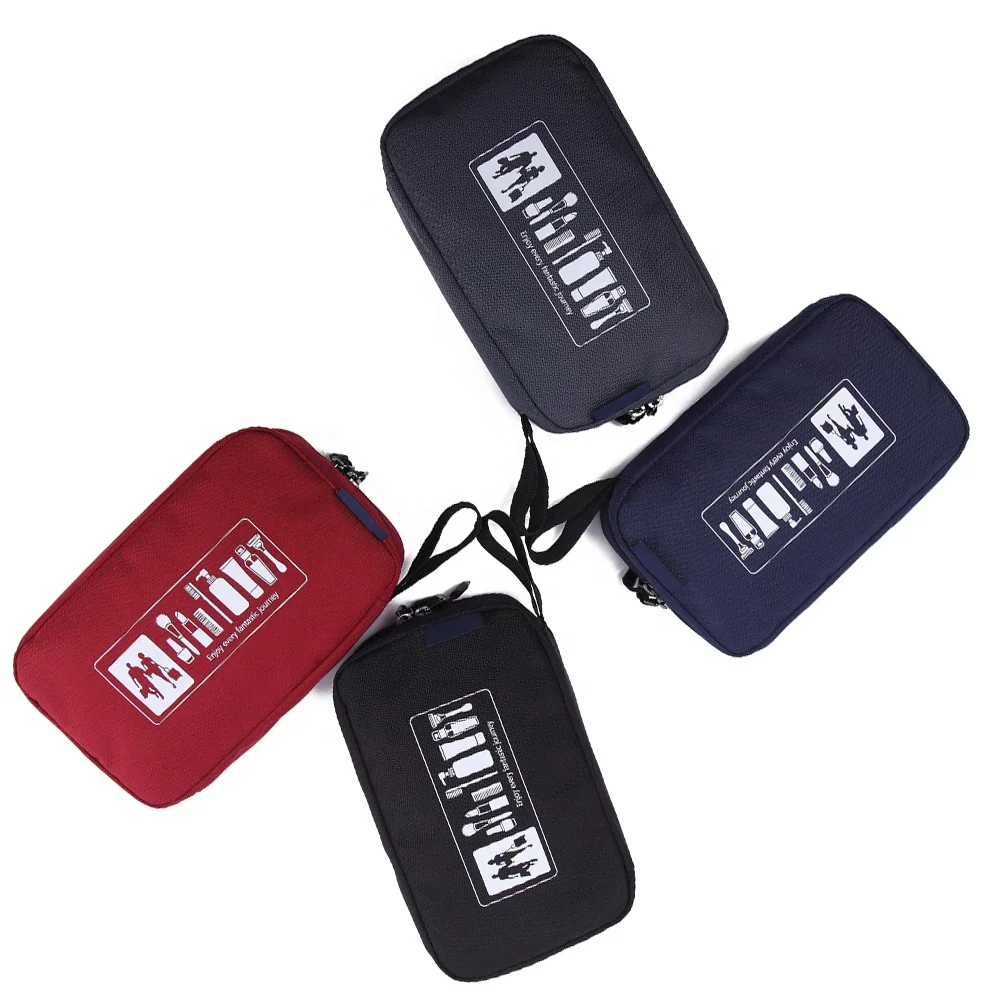 
2020 new design Unisex small toiletry bag Gift logo custom Polyester waterproof fashion 