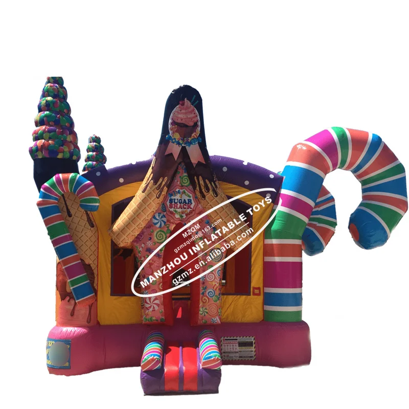 Sugar Shack Colorful candy land bounce house inflatable bouncer with water slide