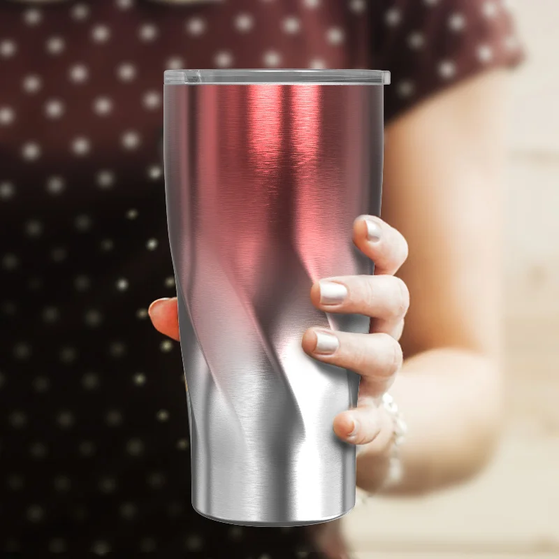 Luxury durable single wall stainless steel straight travel mug