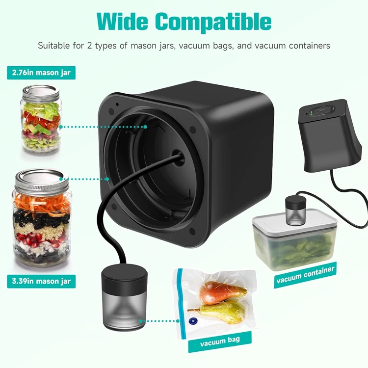 Household kitchen mini vacuum sealer for mason jar portable USB electric vacuum sealer kit for containers ,vacuum bags