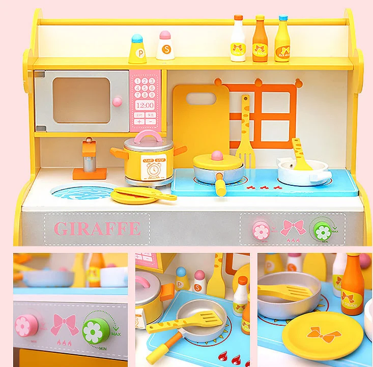 Trending Products Cooking Play Wooden Toy Child Mini Kitchen Sets for Kids