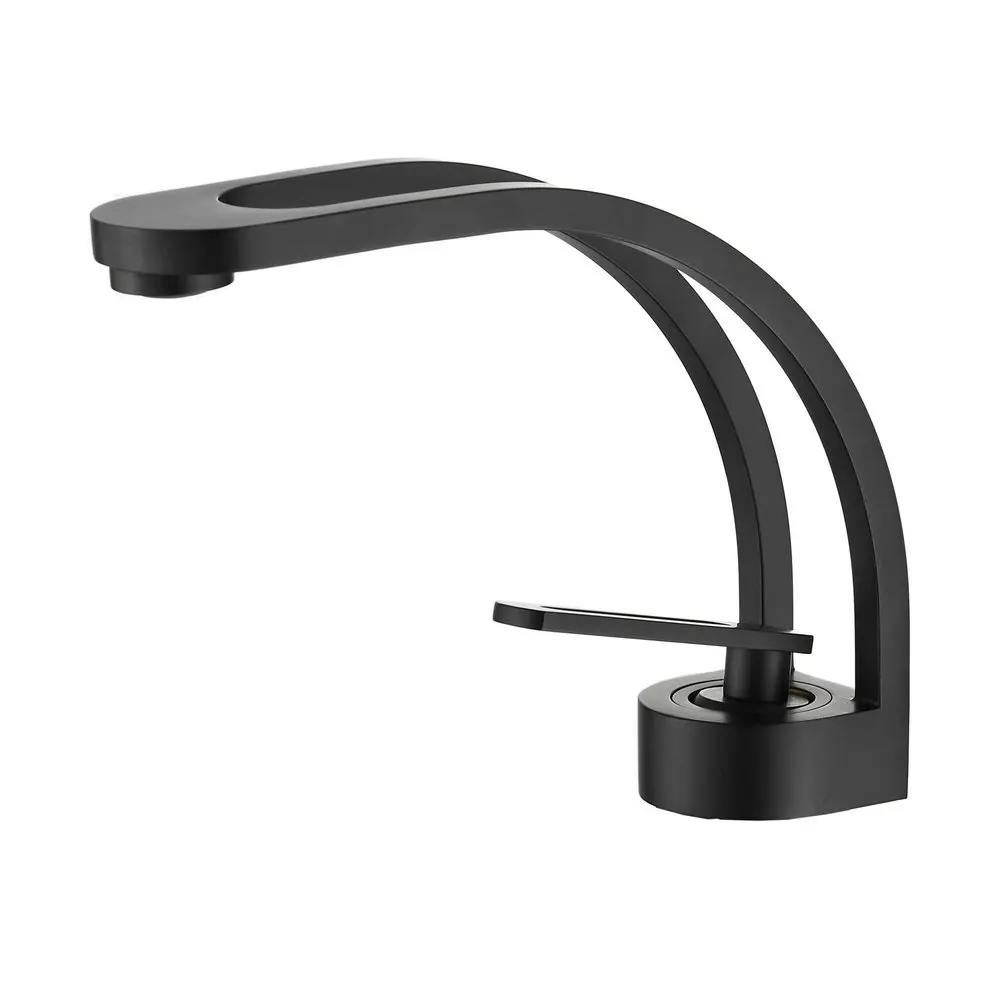 Modern Wash Basin Faucet Black Hot and Cold Mixer Single Handle Taps Brass Basin Taps Lavatory Faucet Bathroom Deck Mounted
