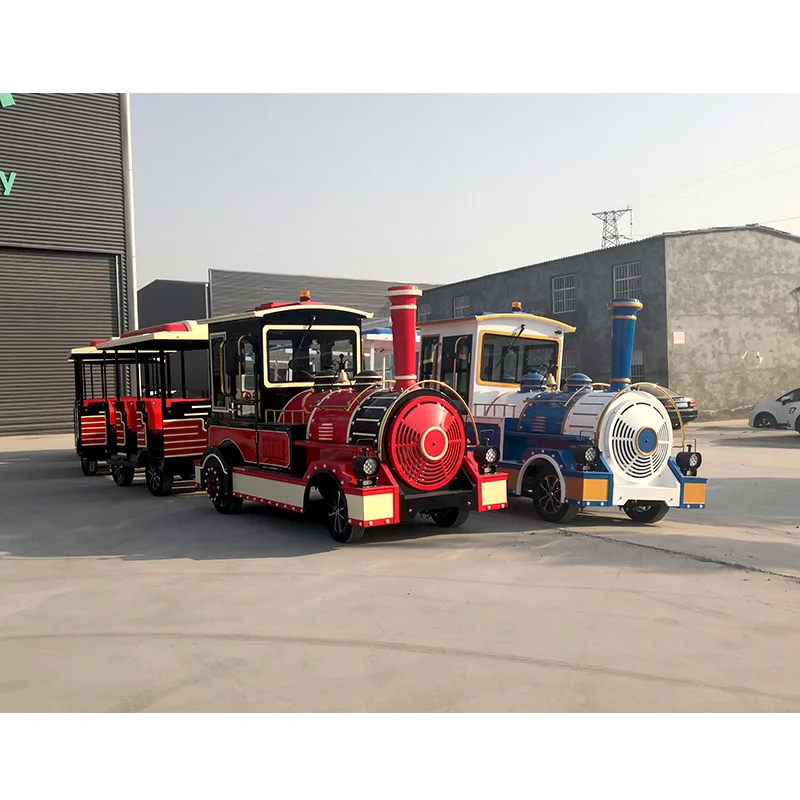 Yimiao Amusements Park Electric Trackless Train Car Racing Games Train Set Mini Trackless Train