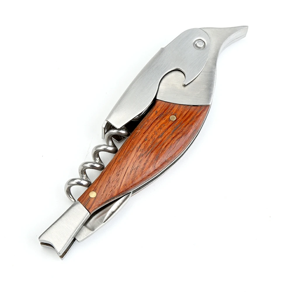 corkscrew wine bottle opener with bird shaped
