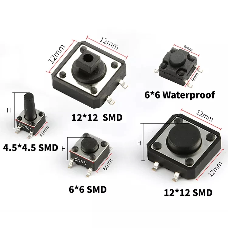 Mini 4.8*4.8mm TS-1196 Tactile Switch Surface Mount DC12V 0.05A customized switch