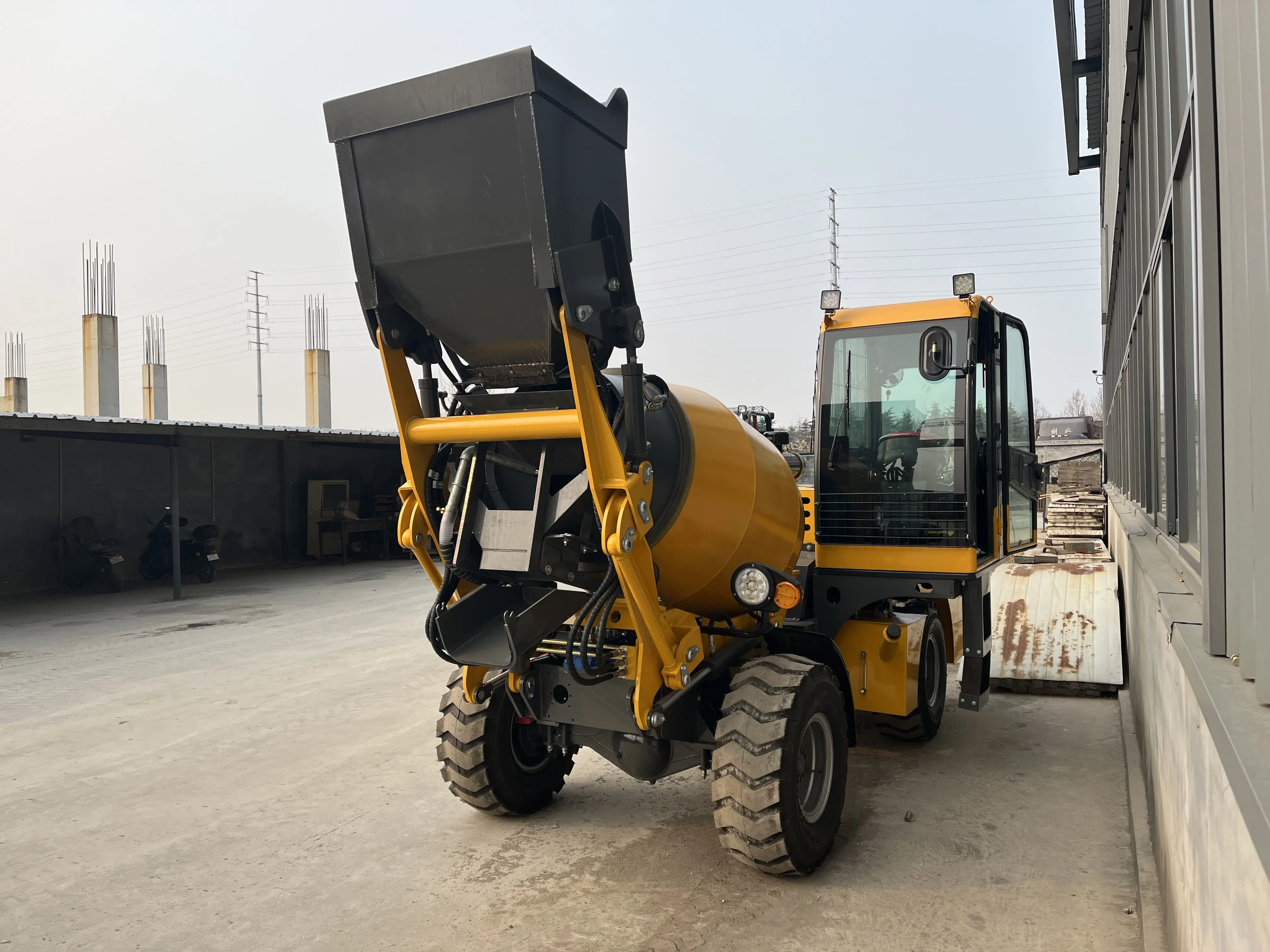 self loading concrete mixer 1.0cbm 3 unit in 40HQ container