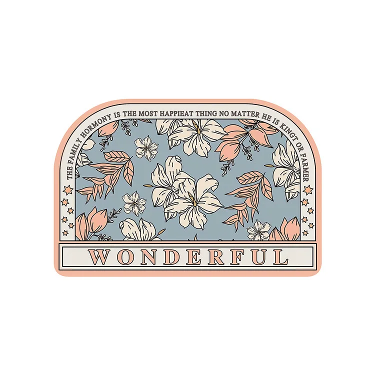 Flower Shape Green Leaf Print Mat Wholesale Eco Friendly Quick Dry Floral Diatomite Bath Mats