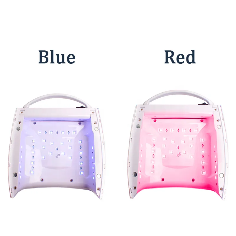 48W Rechargeable Red Bule Light Nail Dryer Machine Fast Drying Polish Gel OEM Uv Led Nail Lamp