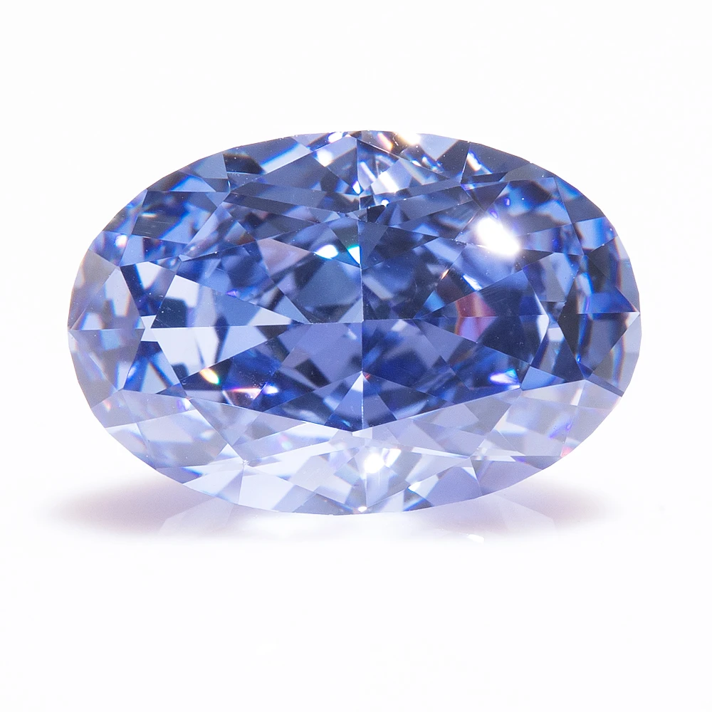 Synthetic Gems Tanzanite Color CZ Zircon Stone Cubic Zirconia Oval Shape 5A+ New Size 8x10mm Moissanite Jewelry Using White OCT