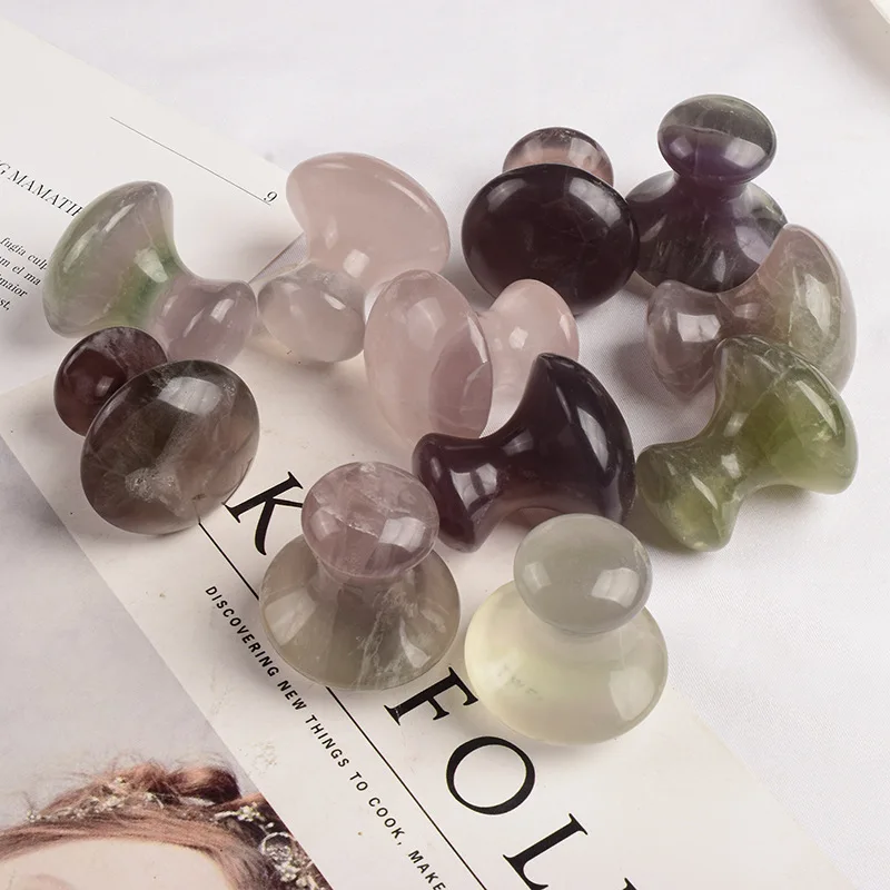 Gua Sha Mushroom Fluorite Roller Face Neck Spa Beauty Jade Scraping Massage Gua sha Tool