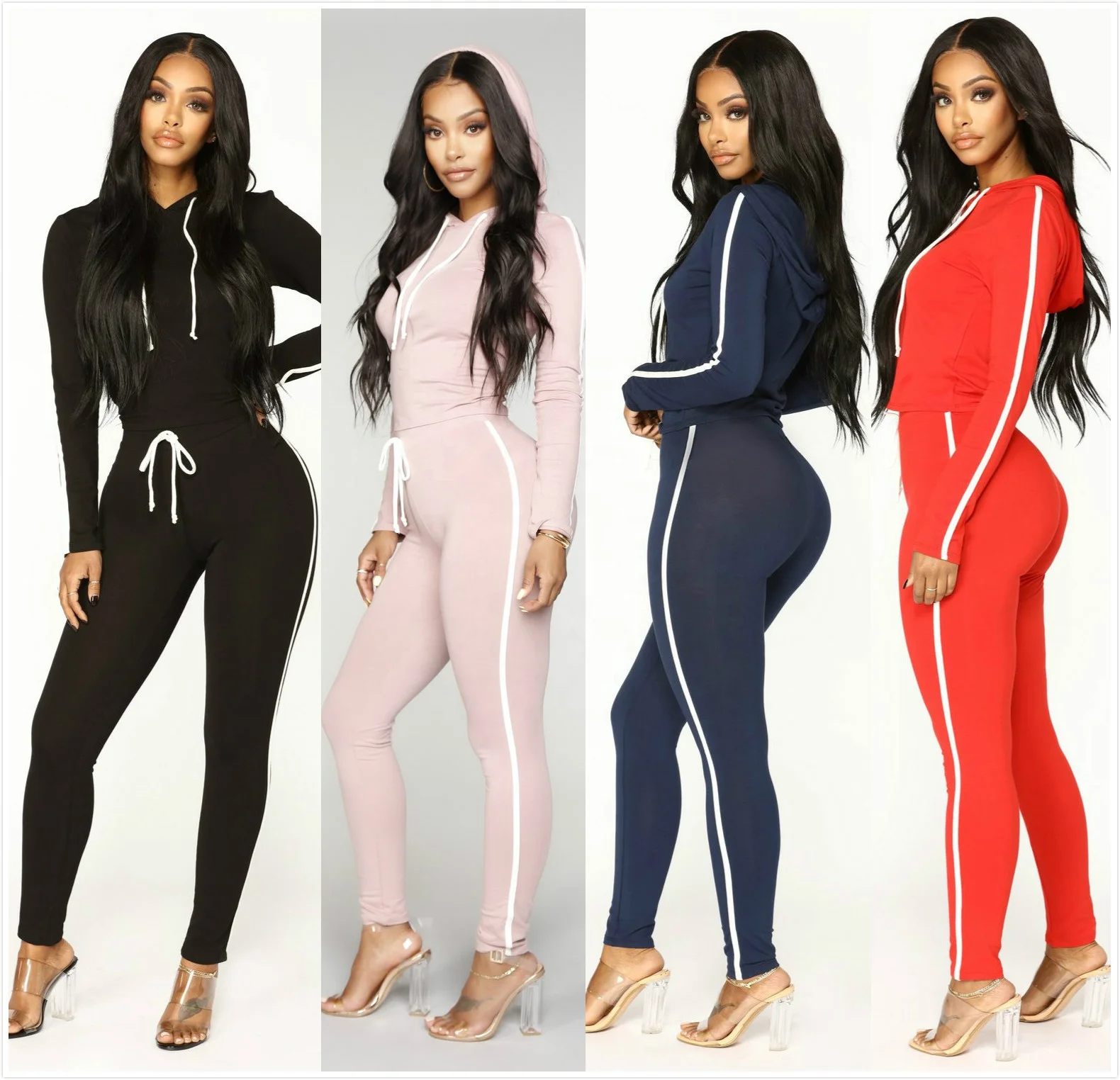 custom fashion gym women tracksuit sweatsuit set running tracksuit for women