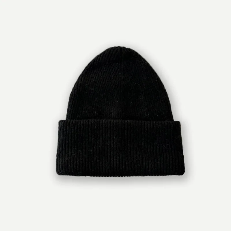 Wholesale Ribbed Striped Skully Beanie Hat with Custom Logo Unisex Men Women Luxury Fluffy Winter Long Wool Cashmere Knit Beanie