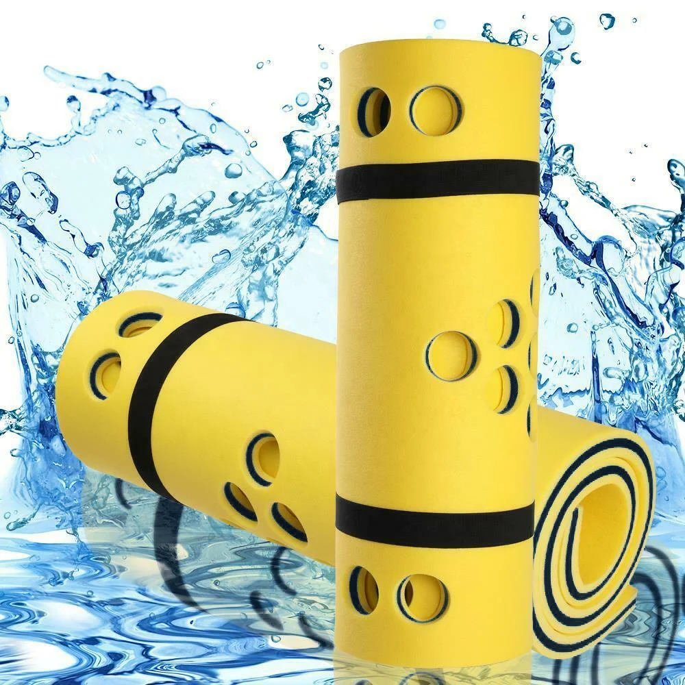 
OEM 3 Layer Colorful Tear Resistant XPE Foam Water Floating Mat with Cup Holes for Lake Pool Game In Water Play Equipment 