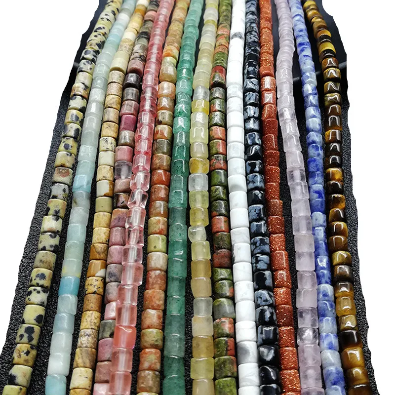 Wholesale Jewelry Accessories Tiny 4*4MM  Natural Gemstone Bracelets Natural Cylinder Loose Beads for Bracelet DIY Making