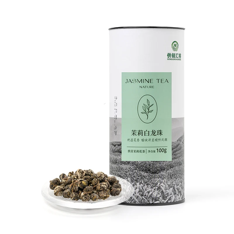 Organic Jasmine Tea Shuang Long Xi Zhu Double Dragon Pearl Blooming Tea Balls Mo Li Long Zhu Tea