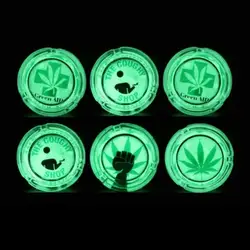 custom logo Wholesale Rectangle Skull Square round Glow In dark Ashtray Clear Crystal Custom Glass Ashtray