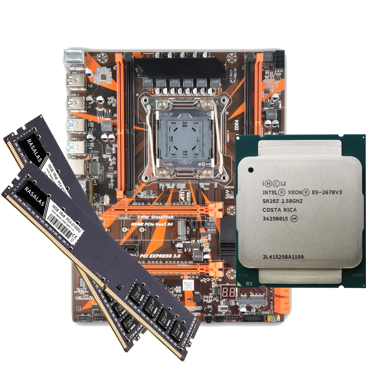  Комплект материнской платы X99 процессор E5 2678 V3 DDR4 Серверная ОЗУ 16 ГБ комбинированная материнская