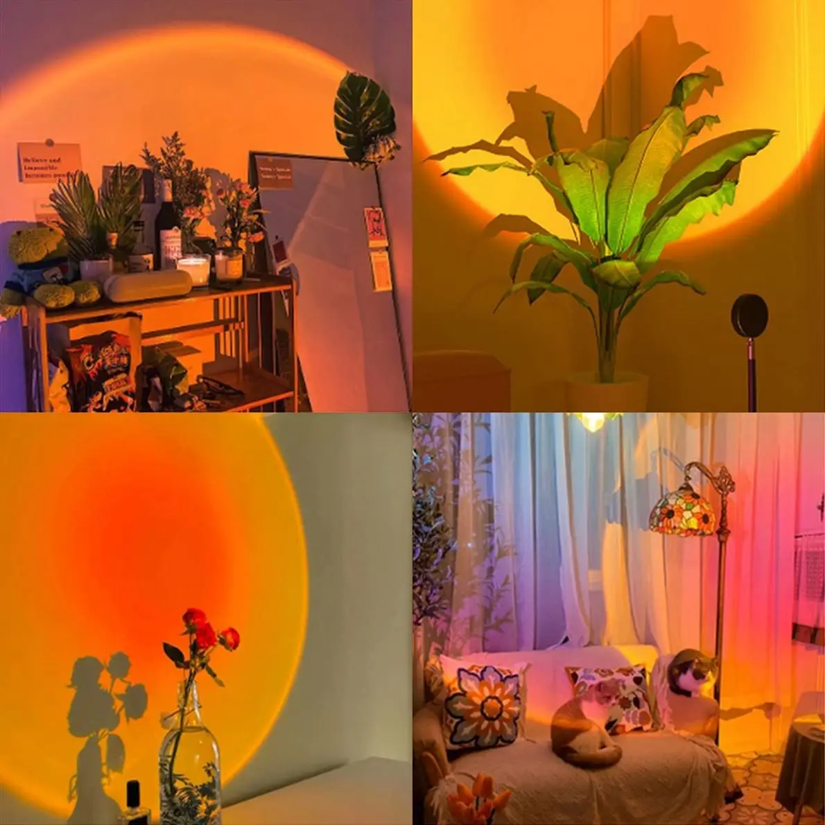 Creative Background Wall Decoration Lamp Rainbow Neon Light Sunset Aura Corner Floor Lamp for Ambient Creating