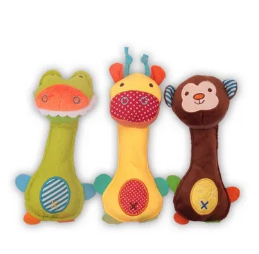 China Factory Plush Hand Rattle BB Stick animal designs baby toys 6 to 12 months baby rattles