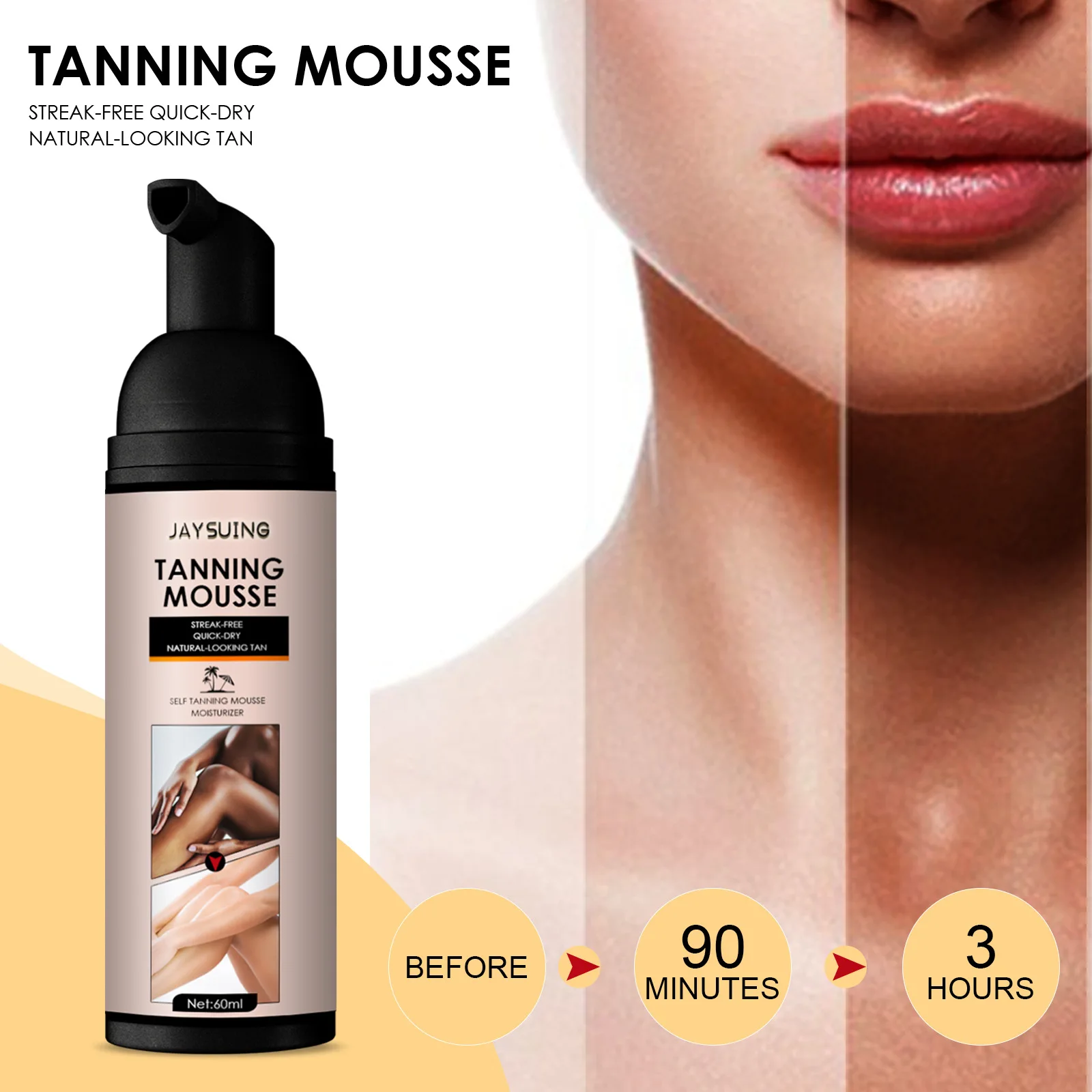 OEM Tanning Mousse Body Self Tanners Cream Medium Skin Care Solarium Cream Bronzer Face Body Nourishing Skin Sun Block Makeup