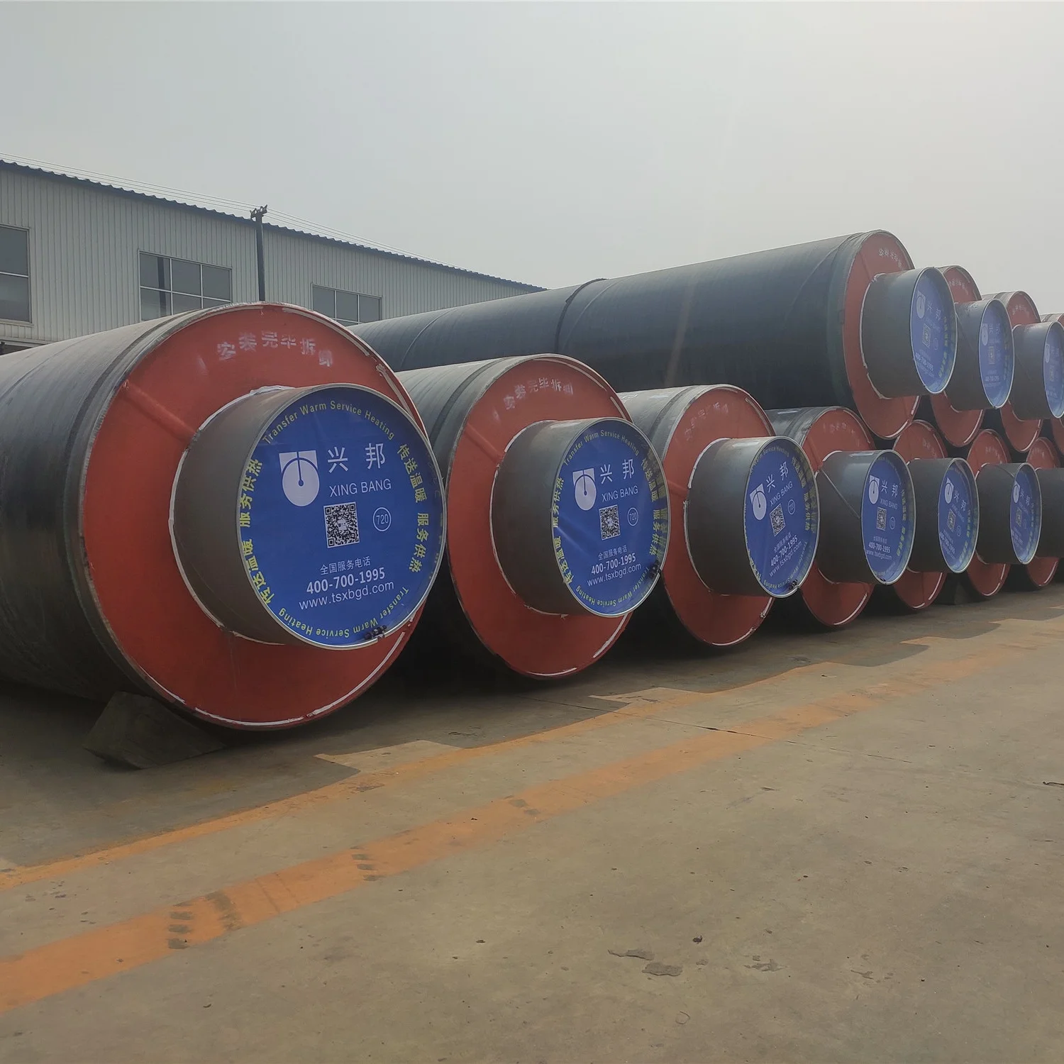 Direct-buried steel-jacketed prefabricated steam foam insulation piping
