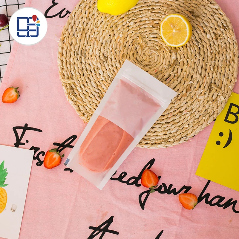 
700ML New White Drink Bag Soft Drinks Fruit Punch Drink Packaging Bags With Zipper 