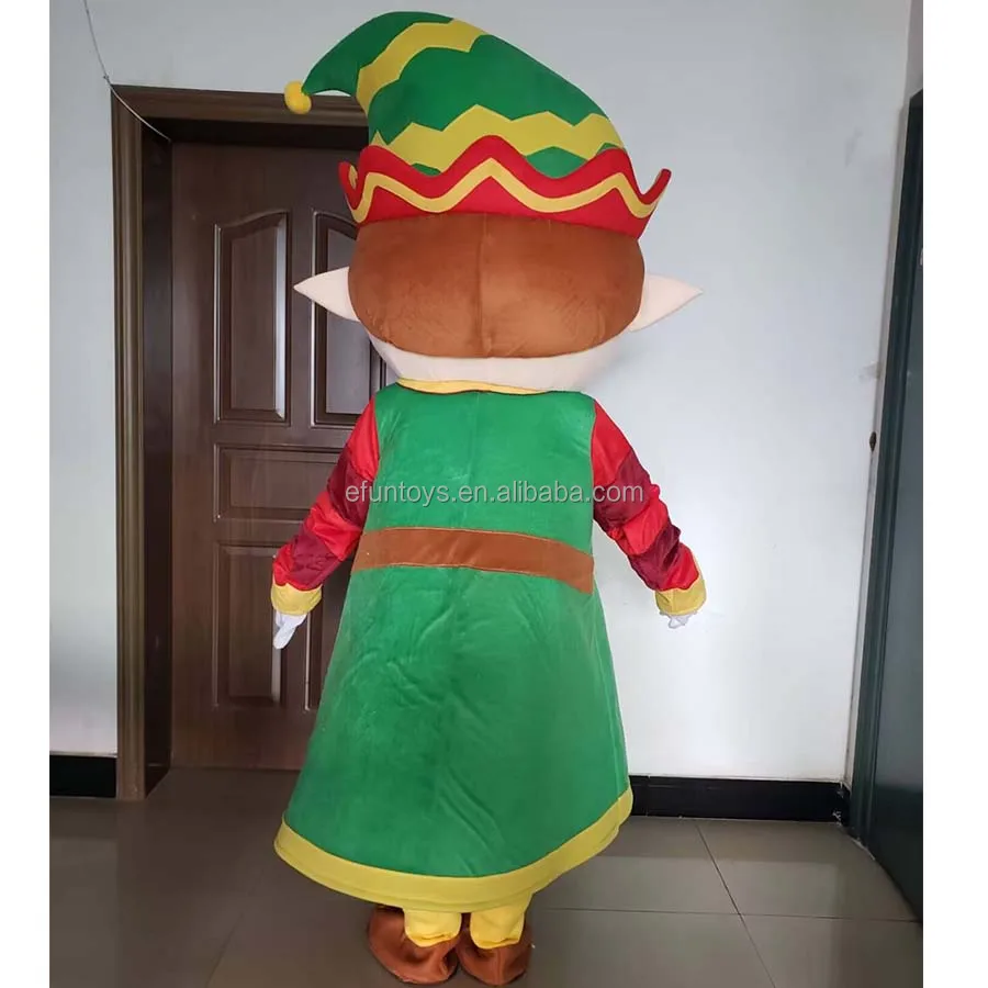 Efun MOQ 1 PC Professional custom Christmas elf mascot costumes adult size cartoon cosplay performance props costume for sale