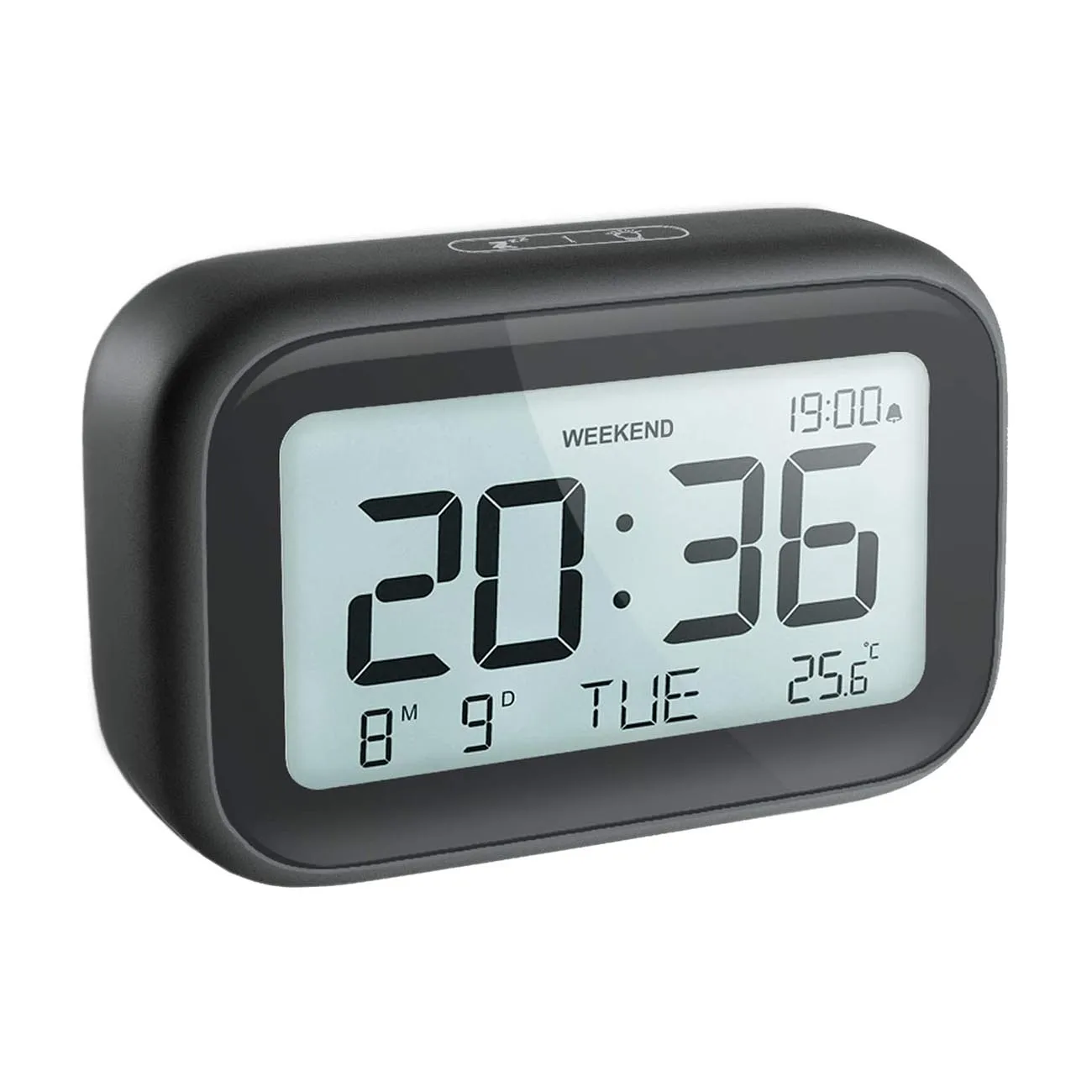 Top sellers 2021 for amazon Factory Price Smart Electronic Black Alarmed Table Clock For Hotel