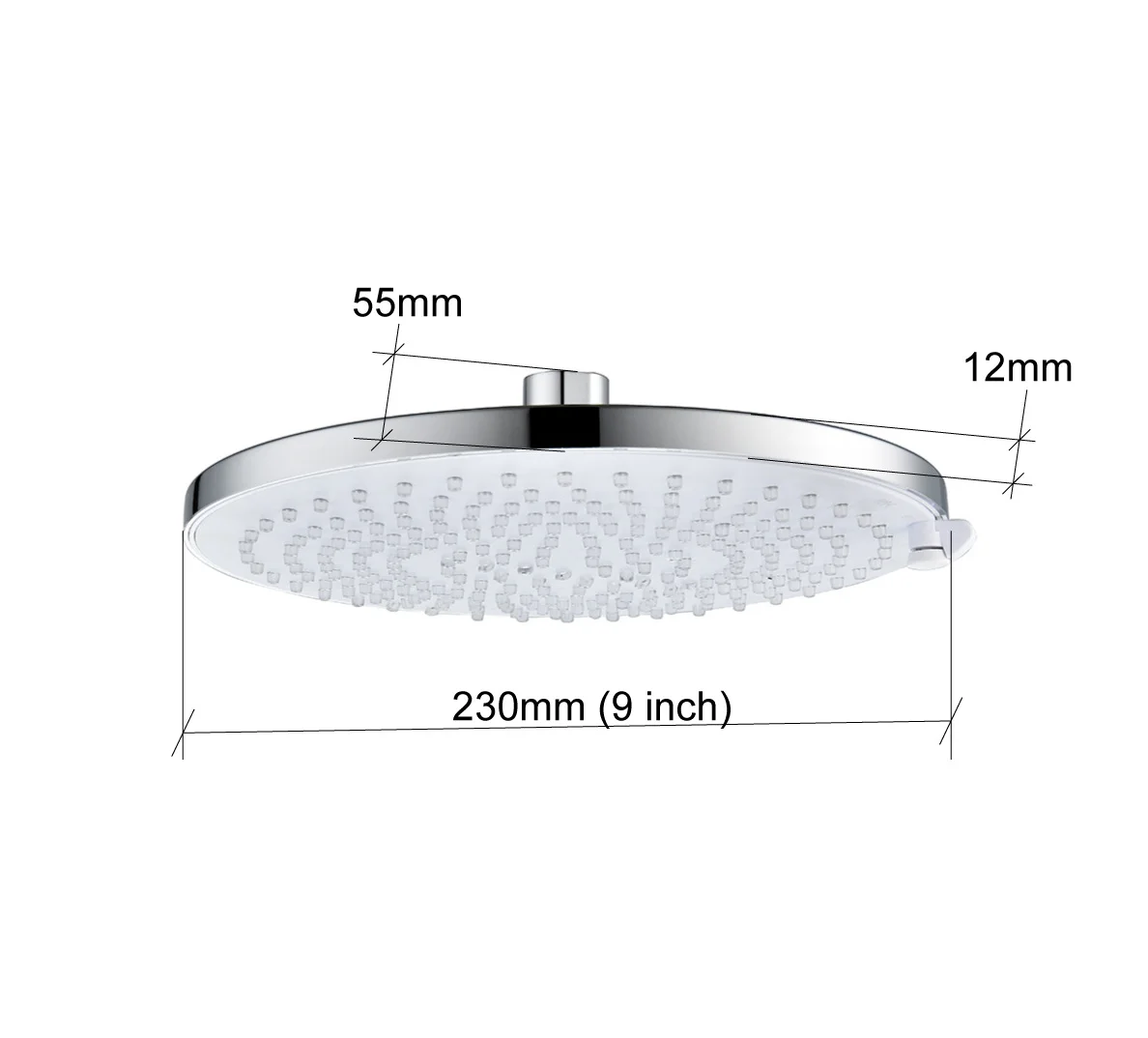 NES-XL991 Hot selling shower top spray ABS plating 9 inch round top spray bathroom top shower head